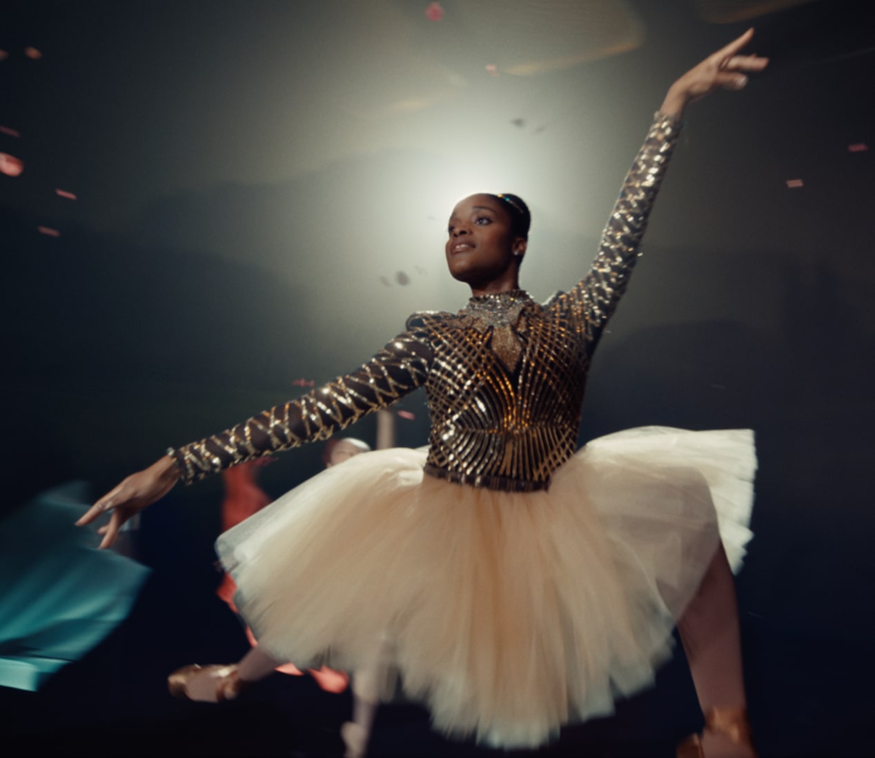 Ingrid Silva Leaping on Stage During Her Ballet Performance