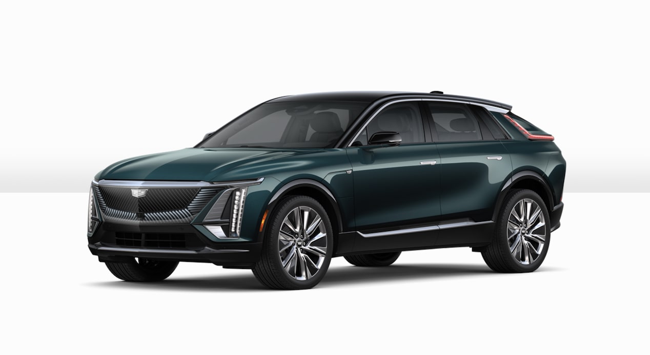 A Side Profile of the Dark Green 2024 Cadillac LYRIQ