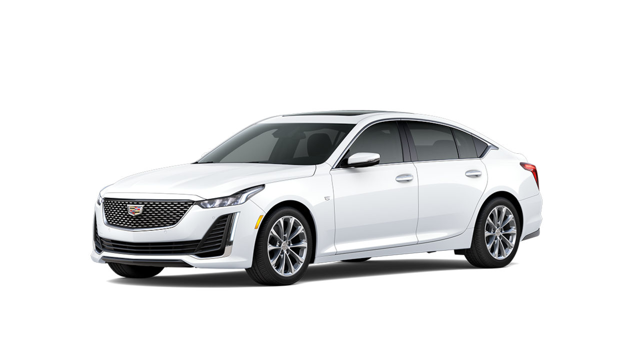 A Side Profile of the White 2024 Cadillac CT5