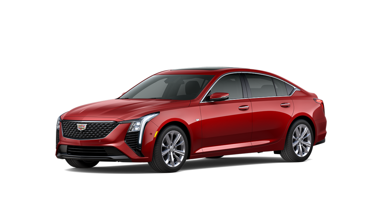 A Side Profile of the Red 2025 Cadillac CT5