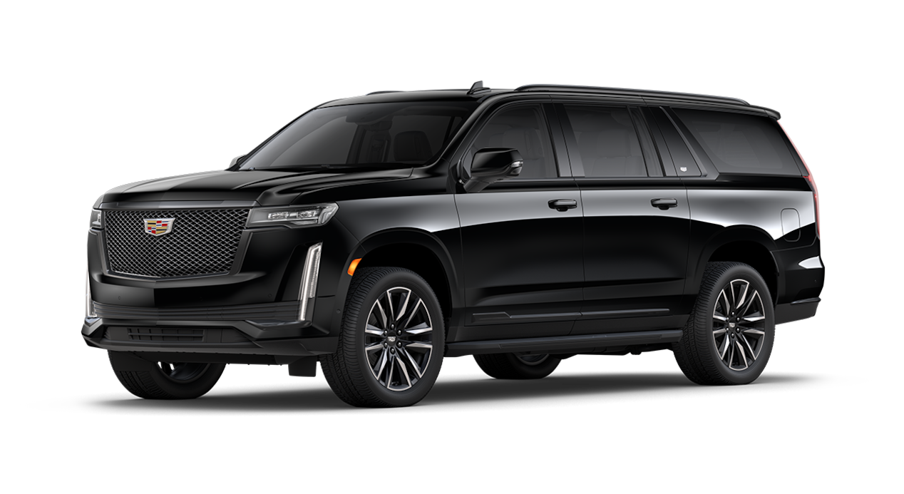 A Side Profile of the Black 2024 Cadillac Escalade ESV