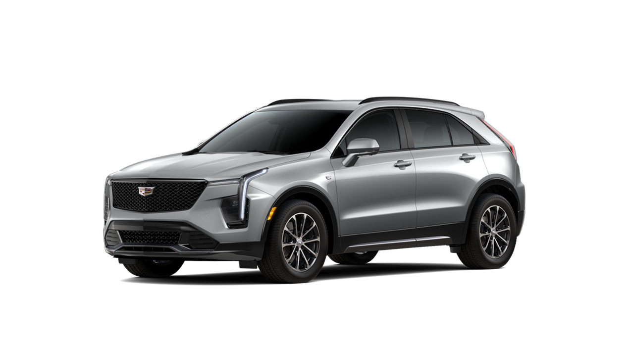 Vista de perfil lateral de Cadillac XT4 2024 en Gris Claro