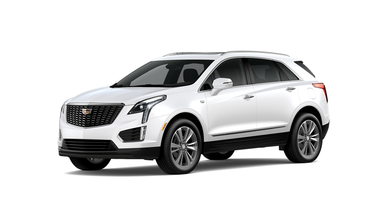 Vista de perfil lateral de Cadillac XT5 2024 en Blanco