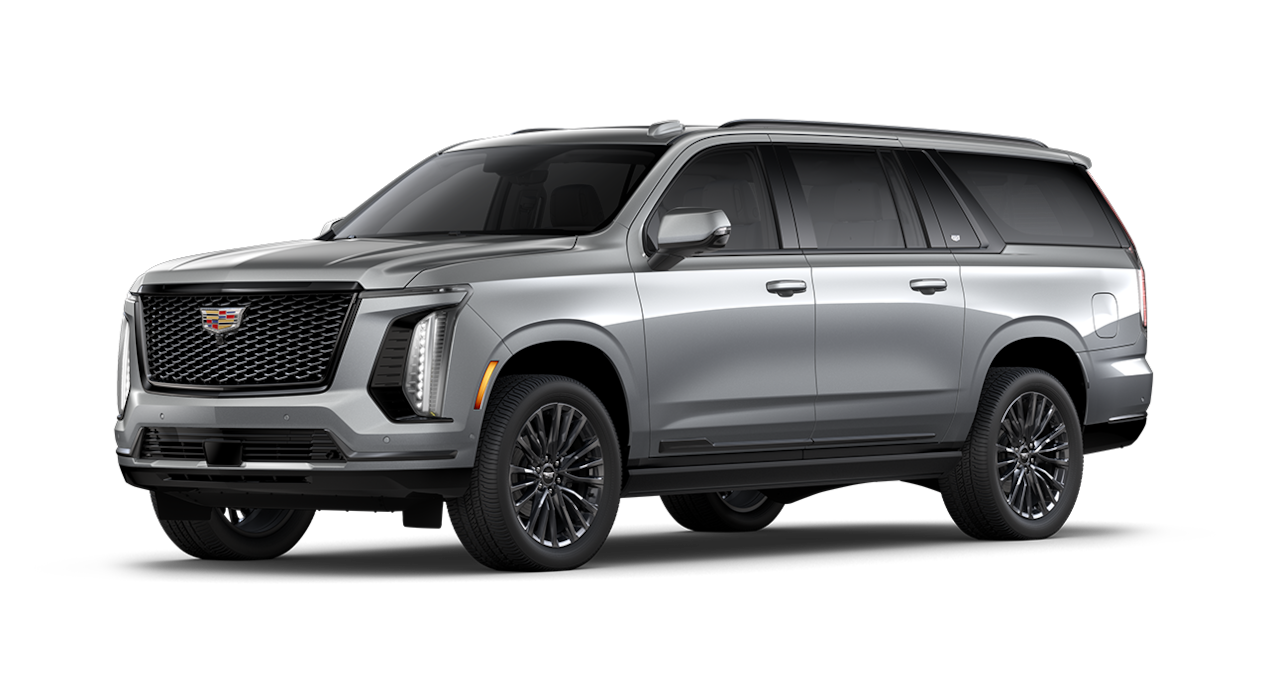 A Side Profile of the Light Gray 2025 Cadillac Escalade ESV