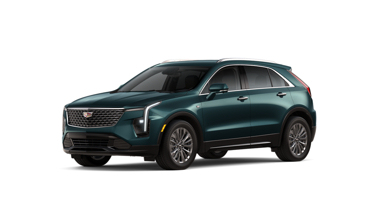 Vista de perfil de la Cadillac XT4 2025 en Verde Oscuro