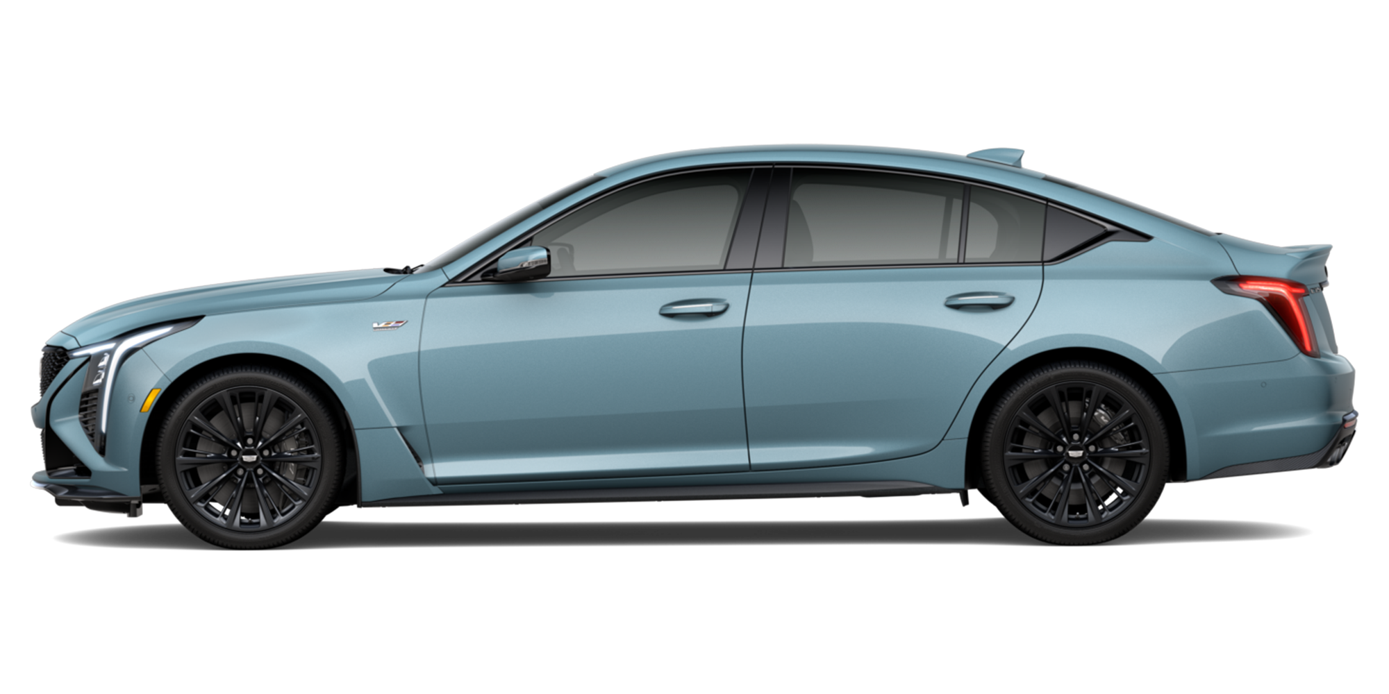 Driver Side Profile of a Light Blue Cadillac CT5-V