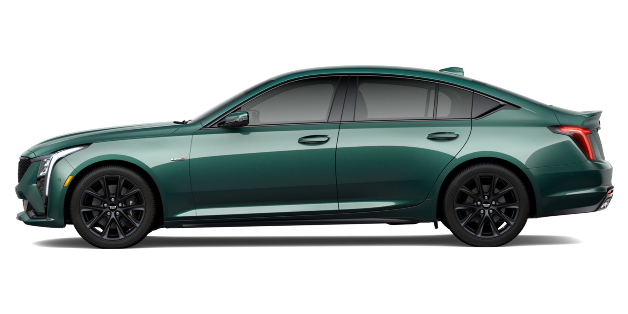 Driver Side Profile of a Green Cadillac CT5-V