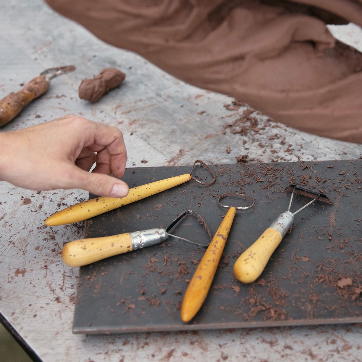 Various Clay Tools on a Table