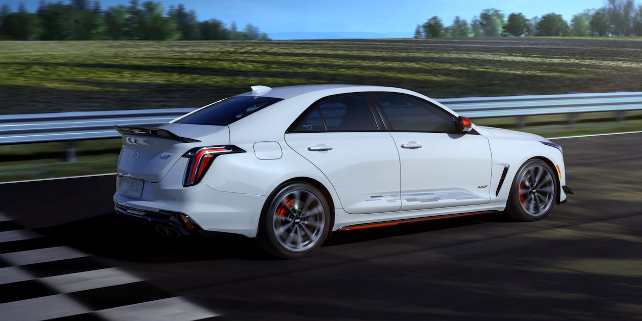 The Road Atlanta Rift Metallic Cadillac CT4 Blackwing Driving Ferociously om the Track