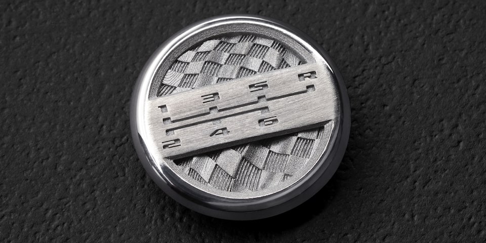 Manual Transmission Shifter Medallion in The CT4 Blackwing