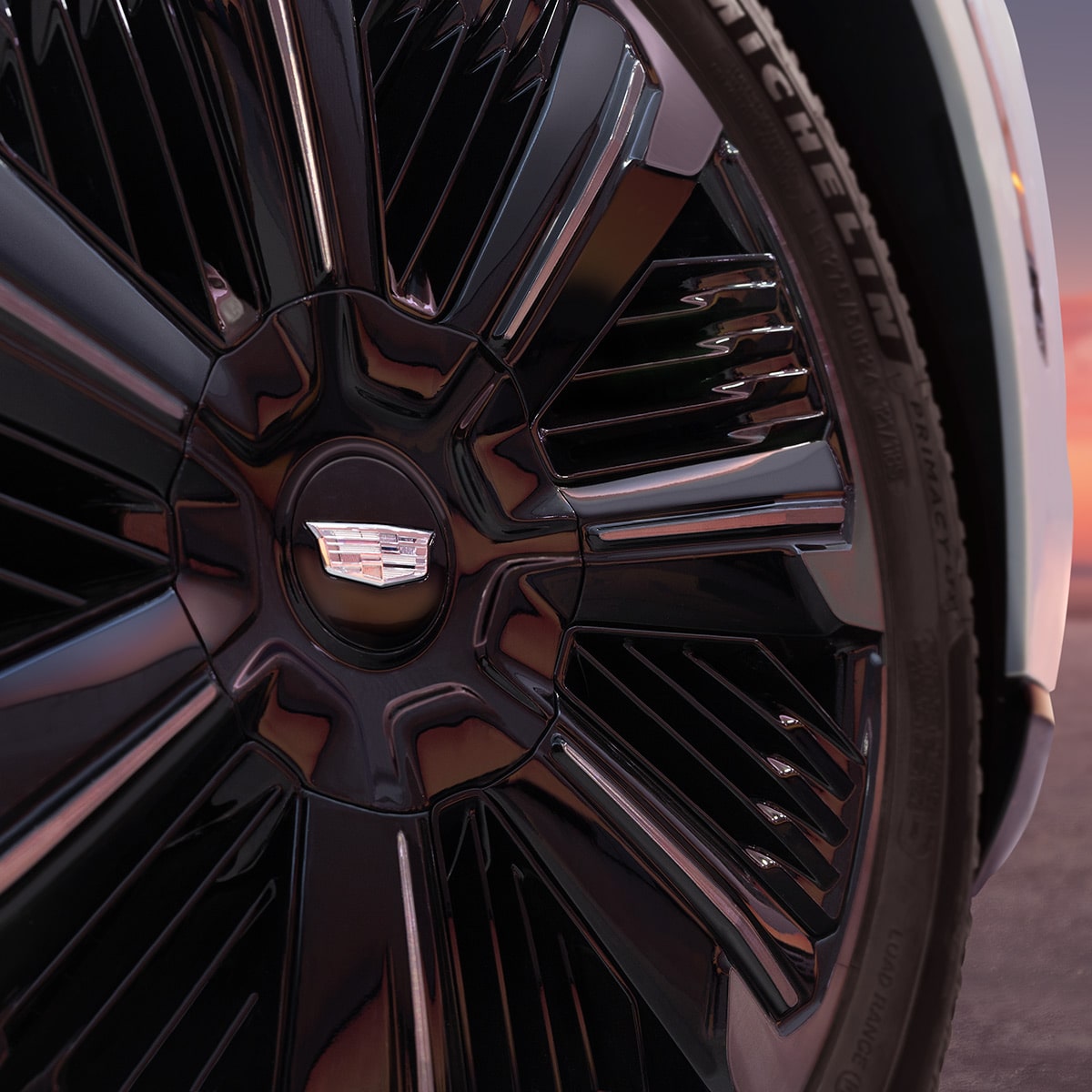 Imagen de los detalles de los rines de 24" de Cadillac ESCALADE IQ 2025