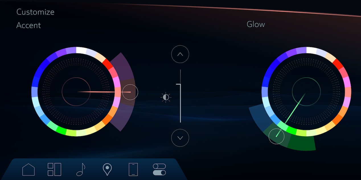 La configuración de iluminación ambiental del Cadillac LYRIQ